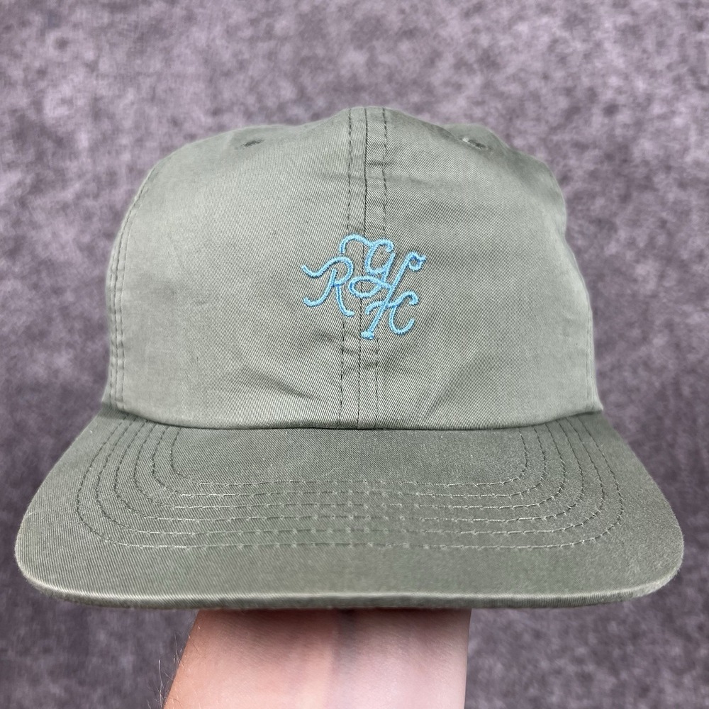 Random Golf Club Hat Cap Strap Back Mens One Size Tan Cotton Logo Embroidered